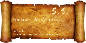 Speiser Valéria névjegykártya