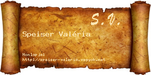 Speiser Valéria névjegykártya